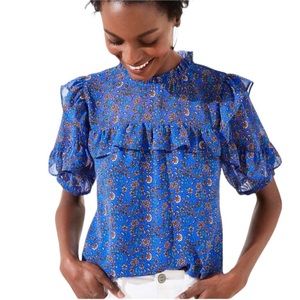 Loft Bib Floral Blouse